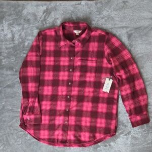 New Women's 0X 14W Terra & Sky Super Soft Pink Flannel Shirt